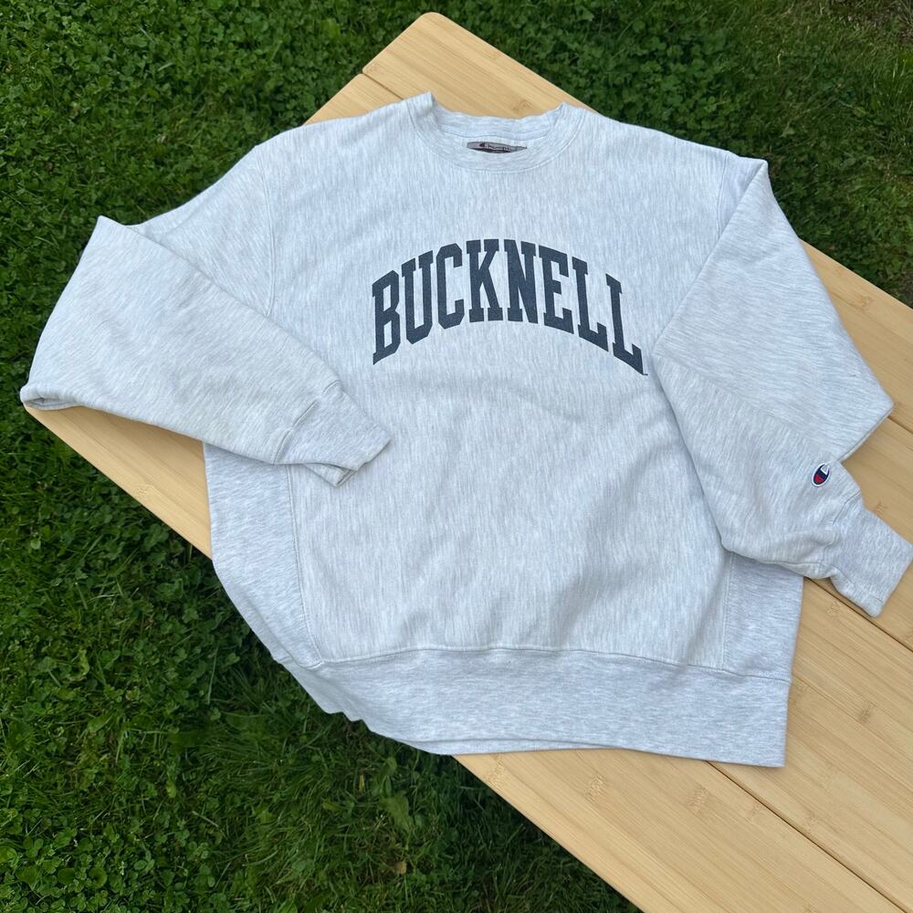 Vintage Bucknell Champion Reverse Weave Sweatshirt Size Medium Gray